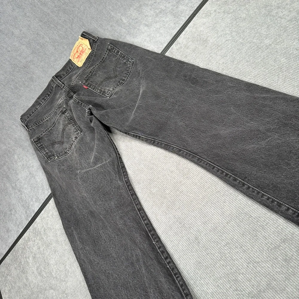 Vtg Levi 501 Original Fit Jeans W32 L29 Black Faded Straight Denim Mexico